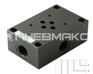 фото ES3D12L - Плита для распределителей и клапанов, CETOP 03, P-A-B-Т=G1/2" сбоку по 4-м сторонам