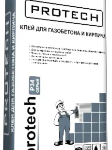 фото Клей для газобетона ПРОТЕК Р-34 25 кг