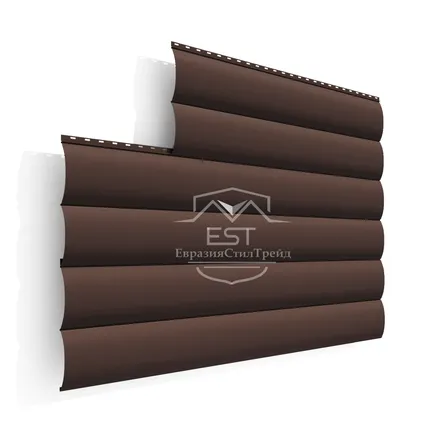 Фото №0 Металлический сайдинг Блок-Хаус Pe 0.5 | RAL 8017 Коричневый шоколад