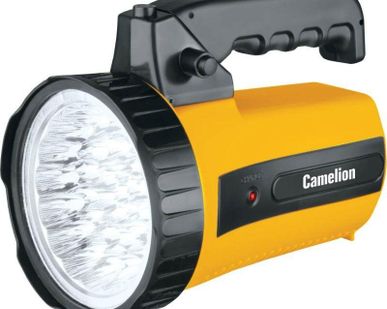 фото Фонарь аккумуляторный 35LED 29315 аккум. 6В 4А.ч 220В пластик. желт. (кор.) Camelion 10469
