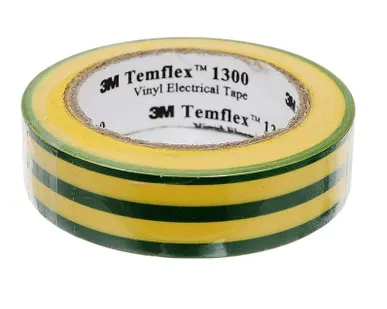 фото Изолента ПВХ 15мм Temflex 1300 желт./зел. (рул.10м) 3М 7100081324