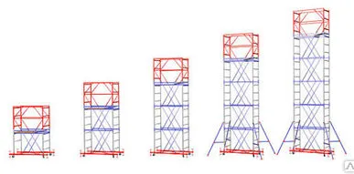 фото Вышка А 4-секции H=6,29м, р/пл 2,0x1,2м