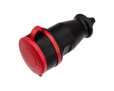 фото Розетка переноснаявлагозащ. с крышкой 3P+PE 32А IP44 каучук Rexant 111-012