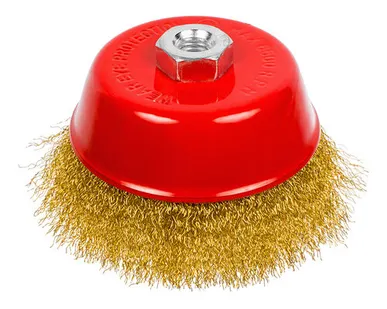 фото Щетка-крацовка чашечная для УШМ латунированная проволока 100мм М14