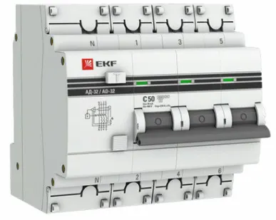 фото Выключатель автоматический дифференциальный АД-32 4п 50А 30мА PROxima