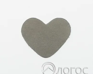 фото Заплатки декор.пришивн. кожа И 18 "сердце", 300серый, 300серый