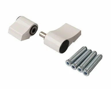 фото Петля дверная подшипниковая ELEMENTIS 2-х секционная, м/о 67, крепление на тепл. профиль, белая RAL9016