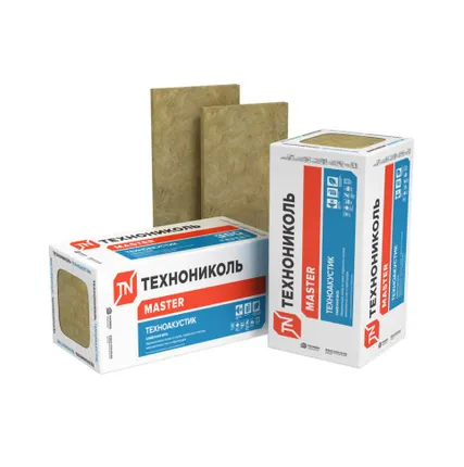 Фото №0 Теплоизоляция ТехноАкустик (100*600*1200) 6шт. 4,32м2 (0,432м3), 45кг/м3, ТехноНИКОЛЬ