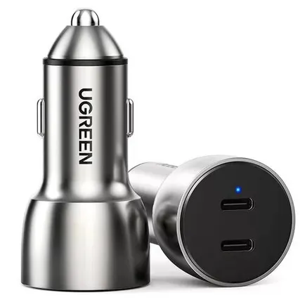 Фото №0 Автомобильное з/у UGREEN CD213 (70594) USB-C PD+USB-C PD 36W Fast Car Charger. Цвет: серый космос