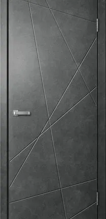 Фото №0 Дверь межкомнатная Line 01 (Line) глухая, ПВХ, Бетон темный 2000х800мм
