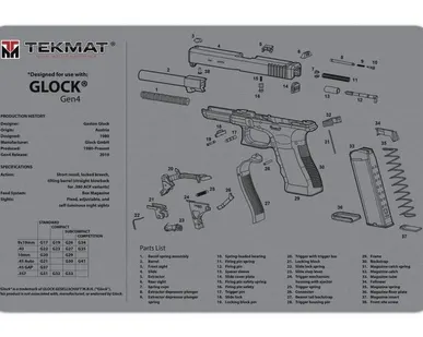 фото Коврик для ремонта TekMat Glock® Gen4 Grey (TEK-17-GLOCK-G4-GY)