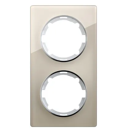 Фото №0 Рамка 2-м Garda вертик. стеклянная беж. OneKeyElectro 2E52211301