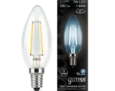 фото Лампа светодиодная Black Filament Свеча E14 7Вт 4100К Gauss 103801207