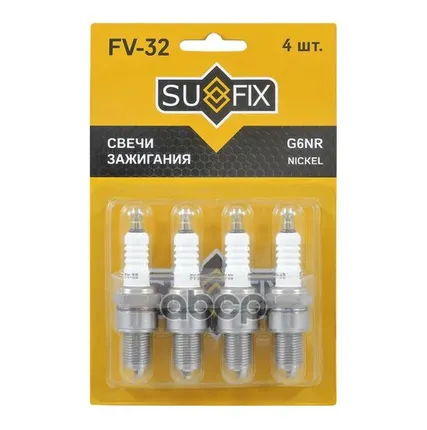 Фото №0 Свеча Зажигания (Nickel) Lada 8Кл. 2101-07/2108-99/2110/2121/2131/1111/Volga/Gazelle/Sobol SUFIX арт. FV32