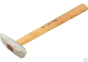 фото Молоток слесарный, 600 г, квадратный боек, деревянная рукоятка Россия