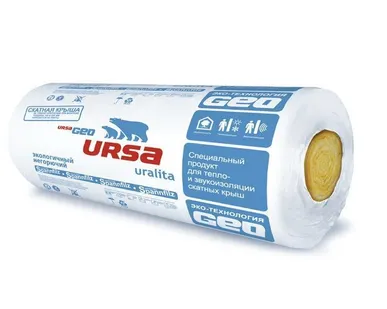 фото Рулонная вата URSA GEO Скатная Крыша 150мм 4.68м2