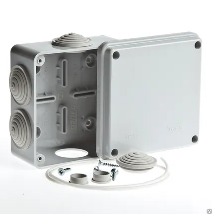 Фото №0 Коробка распределительная ОП 100х100х50 IP54 Рувинил