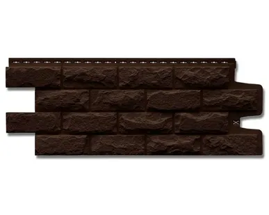 фото Фасадная панель Grand Line Колотый Камень коричневый 1102*417мм (раб.размер 982*390 мм)