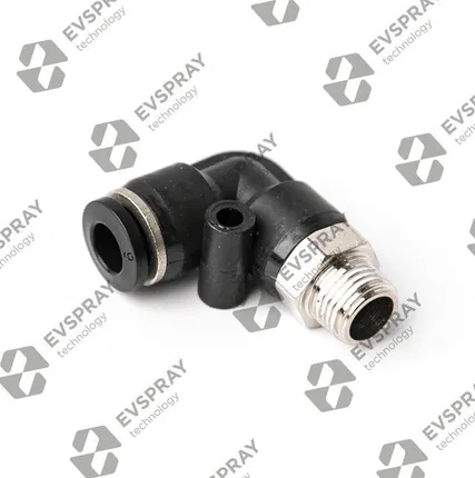 Фото №0 Переходник пластиковый угловой для атомайзера 1/4M Slip-Lock под шланг (6мм)