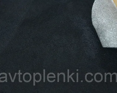 фото Алькантара черная на поролоновой основе