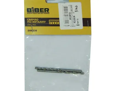 фото Сверло по металлу BIBER, HSS Премиум, 3.0мм (уп.2шт)