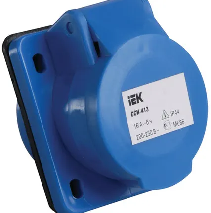 Фото №0 Розетка панельная прямая 16A, 2P+E, 230V, IP44 ССИ-413 PSR41-016-3 IEK (ИЭК)