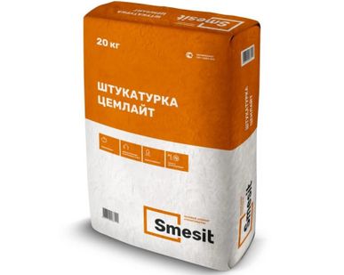 фото Штукатурка цементная Цемлайт, 20кг Smesit