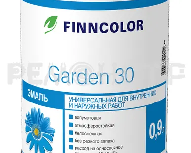 фото Эмаль алкид унив  0,9л база С Finncolor GARDEN 30 (6)* П