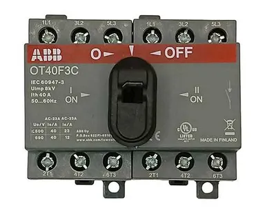 фото Рубильник реверсивный ABB OT40F3С 40A 3P без ручки