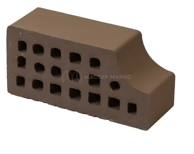 фото Кирпич фасонный керамический «Коричневый» пустотелый утолщенный профиль В