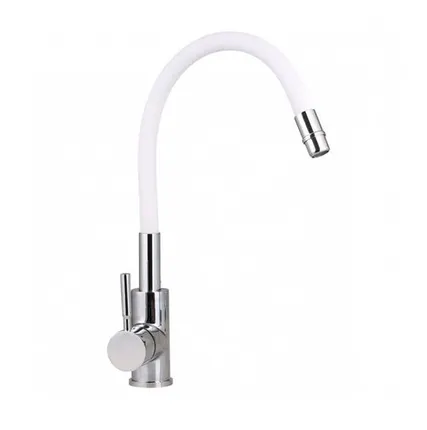 Фото №0 Смеситель для кухни GROSS AQUA ColorFlex (3241508W) белый, с гибким изливом