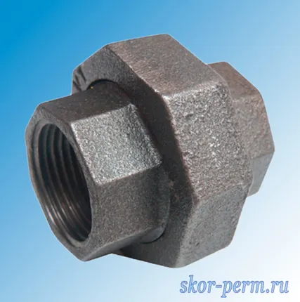 Фото №0 Соединитель чуг. прям с/нак гайкой Ду 32 В-В