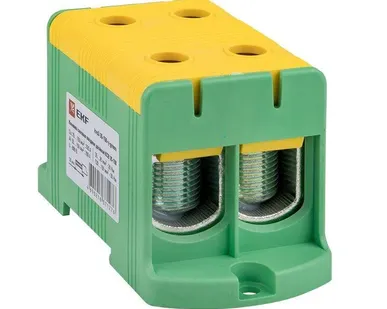 фото Клемма силовая вводная двойная КСВ 35-150кв.мм желт./зел. PROxima EKF kvs2-35-150-y-green