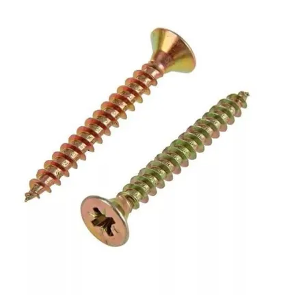 Фото №0 Саморез по дереву желтый с потайной головкой 3,5*40мм, 100 шт