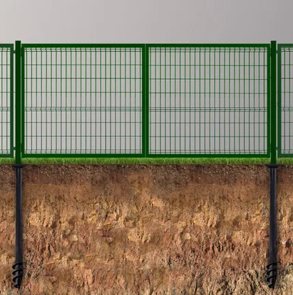 Фото №0 Распашные ворота из 3D секций на сваях