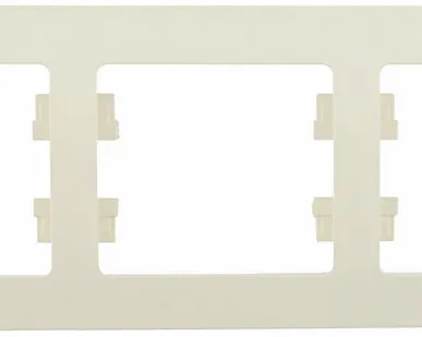 фото Рамка 3 поста горизонтальная бежевая Glossa GSL000203 SchE