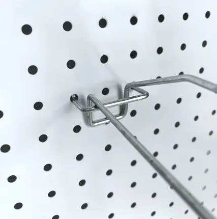 Фото №0 Крючок для перфорированной панели одинарный с ценникодержателем L=250мм, шаг 50мм,цинк