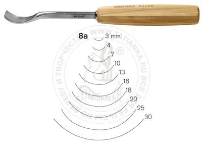 Фото №0 Стамеска клюкарза полукруглая Pfeil 8a/18