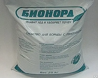фото Противогололедный реагент БИОНОРД (мешок 25 кг). универсальный