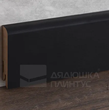 Фото №0 Лука Плинтус МДФ Лука Пл 80МДФ.2400.Point line 24032 Черный софт