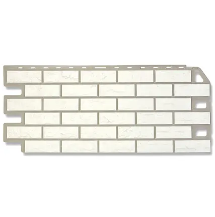 Фото №0 Фасадная панель (АП) "КИРПИЧ" Белый 1140*480 мм (раб.размер 1010*450)