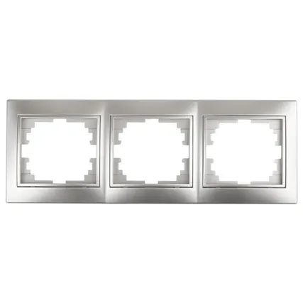 Фото №0 Рамка 3-м СП Plano 1-503-03 гор. алюм. Intro Б0030098