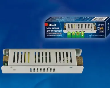 фото Блок питания UET-VAS-060A20 12V IP20 Блок питания, 60Вт. Металлический корпус. TM Uniel