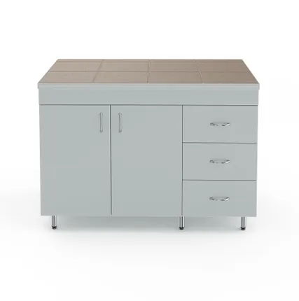 Фото №0 Лабораторный стол-тумба со столешницей из керамогранитной плитки Теолаб НВ-1200 СТК