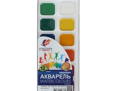 фото Акварель медовая 12 цв. ЛУЧ Классика (190429)