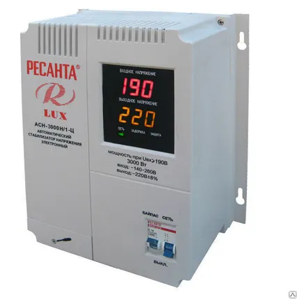 Фото №0 Стабилизатор напряжения Ресанта АСН 3000 Н/1-Ц Lux