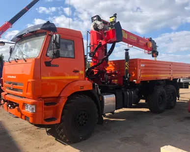 фото КАМАЗ 43118  бортовой с кран манипулятором КМУ Инман ИТ 200 НОВЫЙ