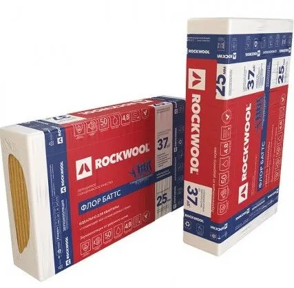 Фото №0 Утеплитель Роквул "Флор Баттс" 1000x600x25 мм, (125 кг/м3) 8 шт/уп (4,8 м2) (0,12 м3)