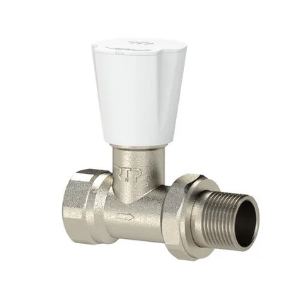 Фото №0 Вентиль для радиатора прямой, латунь 1/2", еврослот, никель, РТП