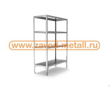 фото Стеллаж металлический с нержавеющими полками для хранения С-2*6*6/4
